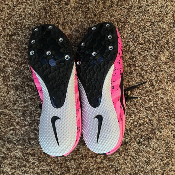 Pink and Black Nike Racing Track Shoes with Spikes - Picture 3 of 6